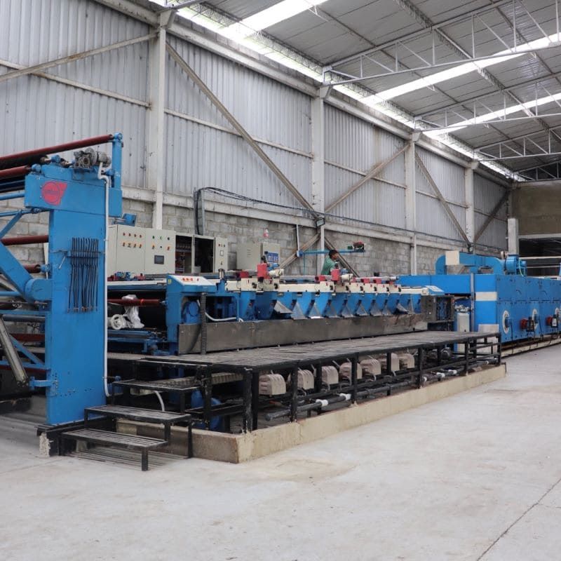 Textile printing machines on the factory floor