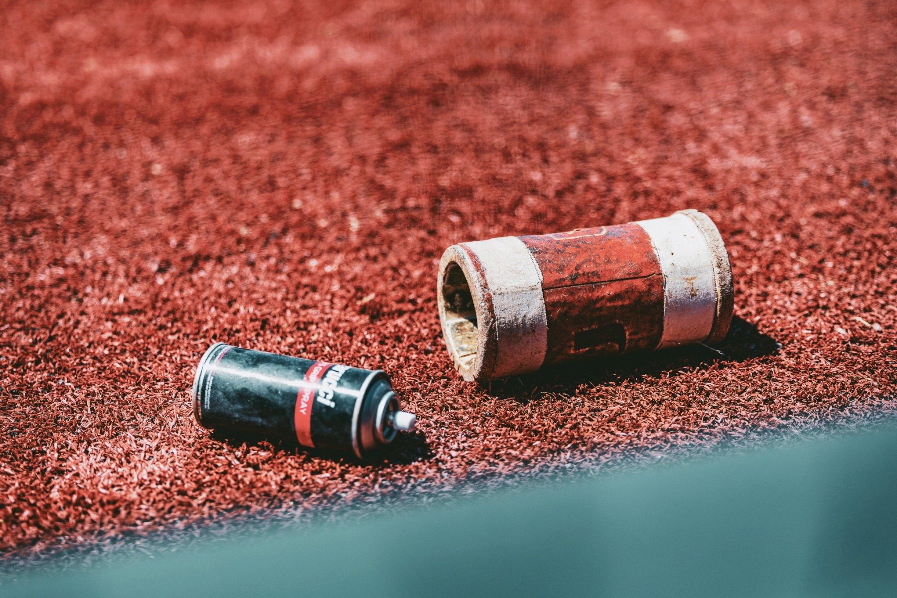 Rosin bag on the clay at Miami baseball