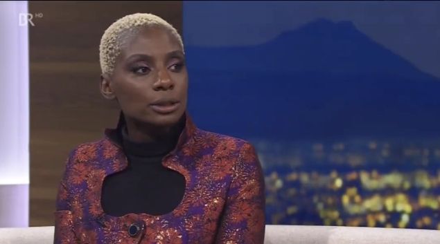 Nikeata Thompson wearing POVILENAS on television