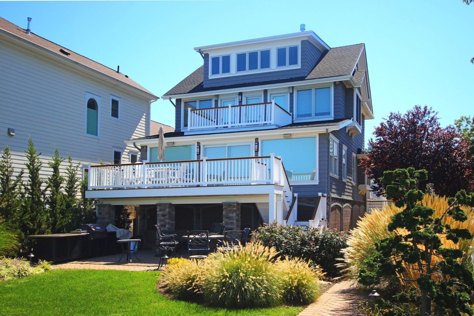 The elevated summer home in Point Pleasant Boro after the second design